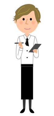 Cafe clerk, Waiter, Order/