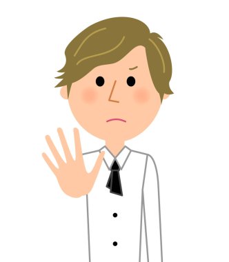 Cafe katip, Garson, kısıtlama/durdurulması için bir garson gösterimi.