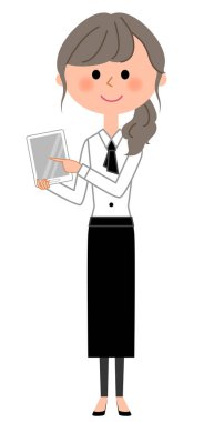 Cafe katip, Garson, Tablet/illüstrasyon bir garson bir tablet ile.