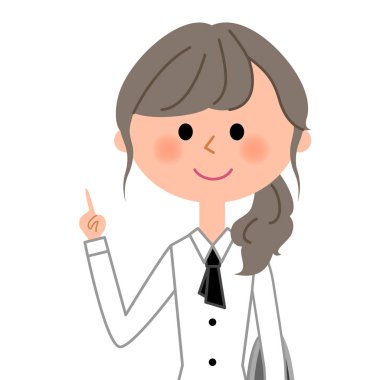 Cafe clerk, Waitress, Finger pointing/It is an illustration of a waitress stating a finger. clipart