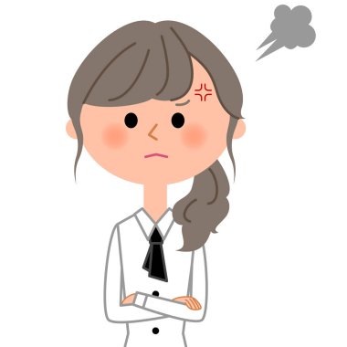 Cafe clerk, Waitress, Anger/It is an illustration of an angry waitress. clipart