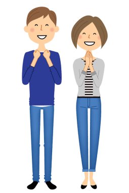 Genç çift, memnun / memnun olan genç bir çift bir örnektir.