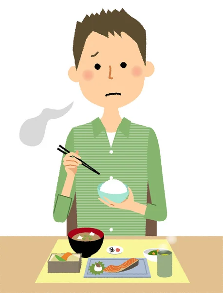 若い男 摂食障害 拒食症の若い男のイラスト — ストックベクタ