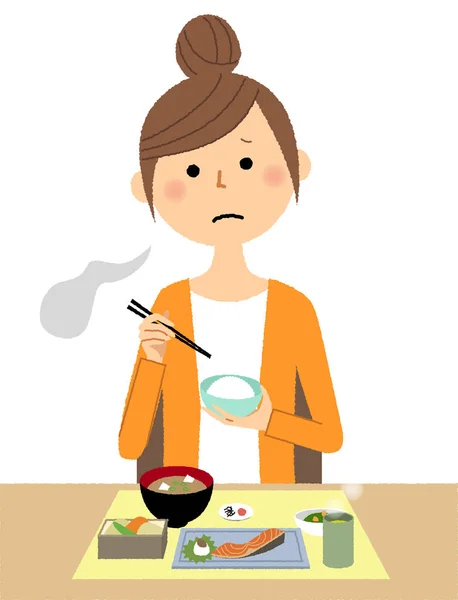 若い女性 摂食障害 拒食症の若い女性のイラスト — ストックベクタ