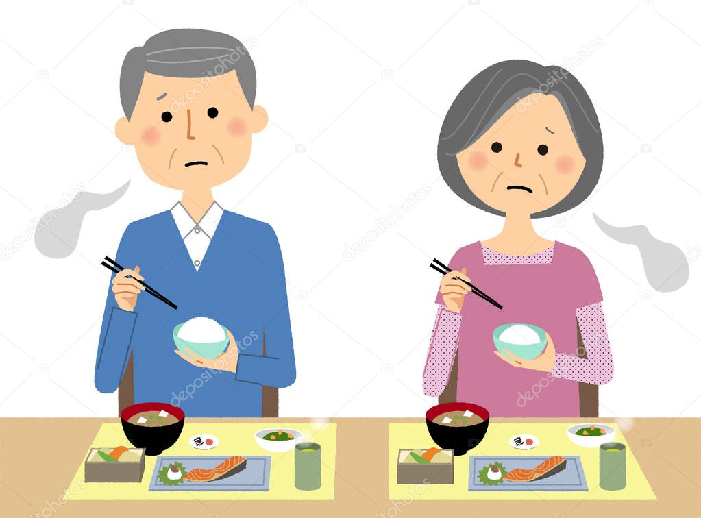 Elderly couple, Anorexia/It is an illustration of an anorexic elderly couple.