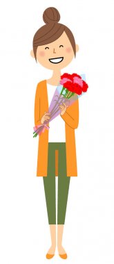 Anneler günü / karanfil buketi Anneler gününde var bir annenin gösteren bir örnek bulunmaktadır.