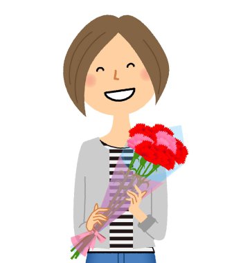 Anneler günü / karanfil buketi Anneler gününde var bir annenin gösteren bir örnek bulunmaktadır.