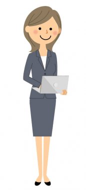 İş kadını, dizüstü bilgisayar / dizüstü bilgisayar ile bir işkadını bir örnektir.