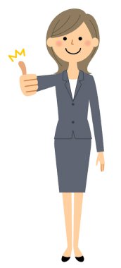Businesswoman,Thumbs up/It is an illustration of the businesswoman to make a thumb. clipart