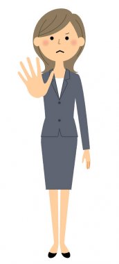 İş kadını, kısıtlama/durdurmak için bir genç iş kadını gösterimi.