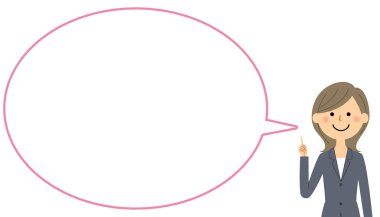 İş kadını boş metin kabarcık ile balon / o bir iş kadını balon örnektir.