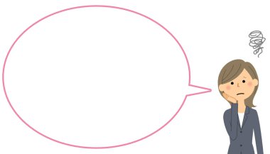 İş kadını boş metin kabarcık ile balon / o bir iş kadını balon örnektir.