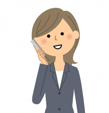 İş kadını, telefon / An telefonla iletişim kurar işkadını çizimi.