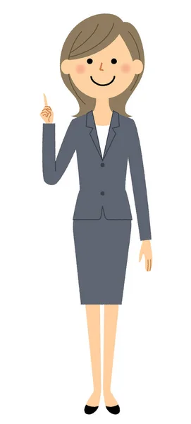 Femme Affaires Pointage Doigt Est Une Illustration Une Femme Affaires — Image vectorielle