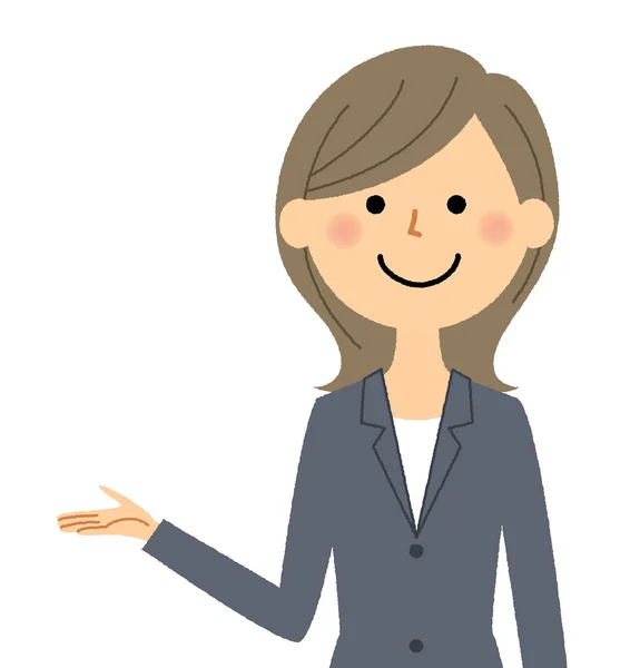 Businesswoman Description Illustration Businesswoman Who Explains — стоковый вектор