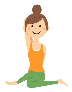 Yoga yapan kadın / Yoga yapan bayanın bir çizimi.