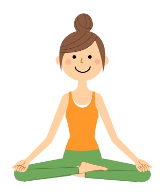 Yoga yapan kadın / Yoga yapan bayanın bir çizimi.