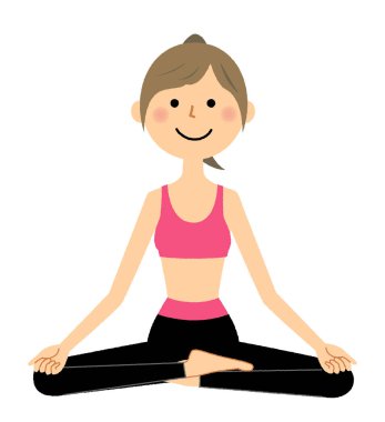 Yoga yapan kadın / Yoga yapan bayanın bir çizimi.