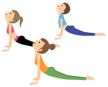 Yoga yapan kadın / Yoga yapan bayanın bir çizimi.