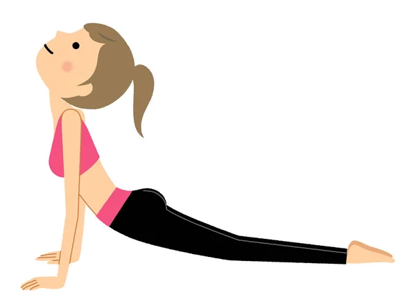 Vrouw Die Yoga Doet Een Illustratie Van Dame Die Yoga — Stockvector