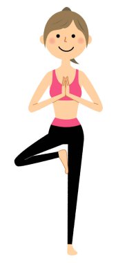 Yoga yapan kadın / Yoga yapan bayanın bir çizimi.