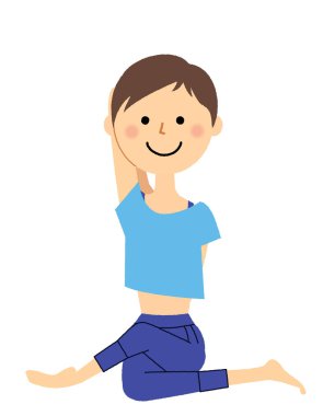 Yoga yapan kadın / Yoga yapan bayanın bir çizimi.