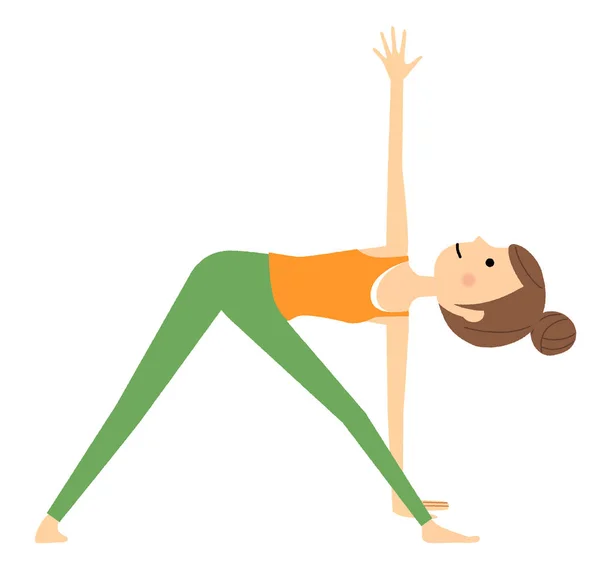 Mujer Que Hace Yoga Una Ilustración Señora Que Hace Yoga — Archivo Imágenes Vectoriales