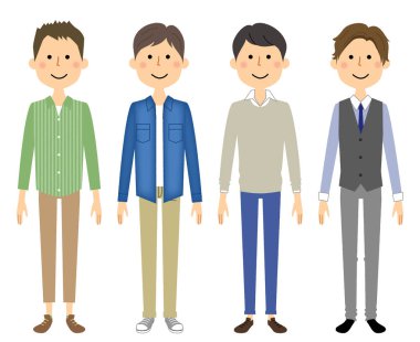 Erkekler / Bu genç erkeklerin bir çizimi.