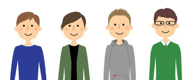 Erkekler / Bu genç erkeklerin bir çizimi.