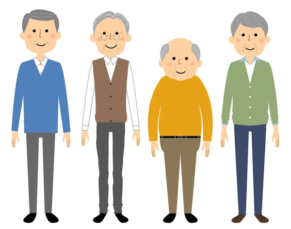 Elderly Men Illustration Elderly Men — Stock Vector