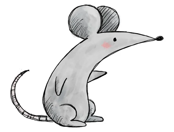 Rato Uma Ilustração Rato — Fotografia de Stock