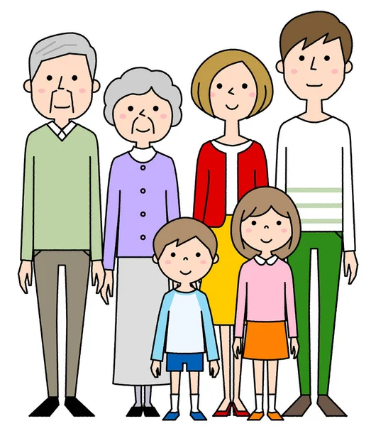 Ευτυχισμένη Οικογένεια Εικονογράφηση Μιας Ευτυχισμένης Οικογένειας — Διανυσματικό Αρχείο