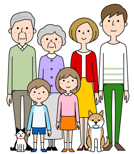 Família Feliz Ilustração Uma Família Feliz —  Vetores de Stock