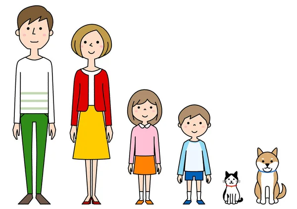 Famille Heureuse Illustration Une Famille Heureuse — Image vectorielle