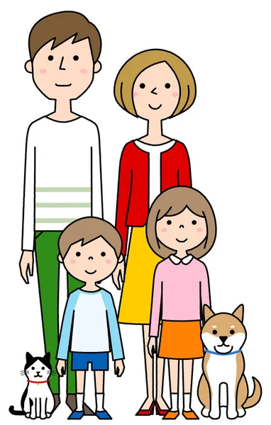 Glückliche Familie Illustration Einer Glücklichen Familie — Stockvektor