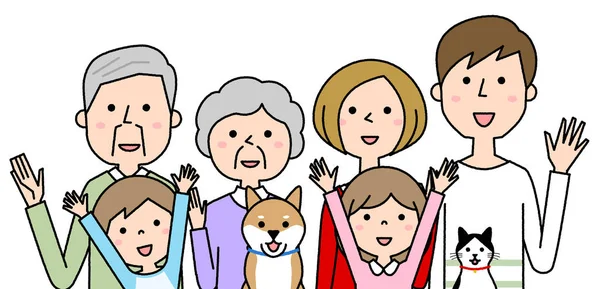 Família Feliz Ilustração Uma Família Feliz —  Vetores de Stock