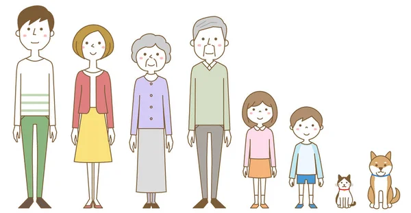 Família Feliz Ilustração Uma Família Feliz —  Vetores de Stock