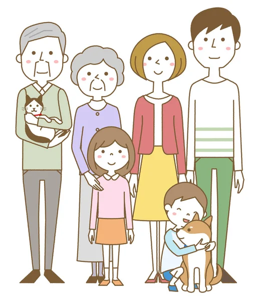 Famiglia Felice Illustrazione Una Famiglia Felice — Vettoriale Stock