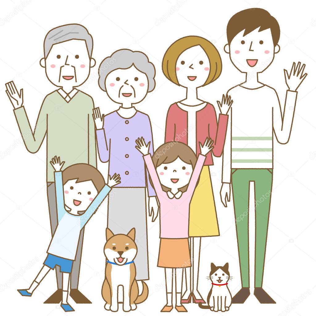 Happy family/Illustration of a happy family.