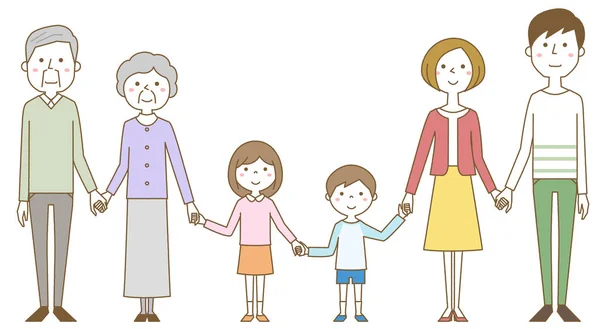 Happy Family Holding Hands Illustration Happy Family Holding Hands — Stock Vector