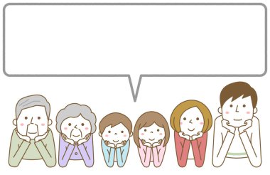 Mutlu aile, konuşma balonu / Mutlu aile konuşma balonu çizimi.