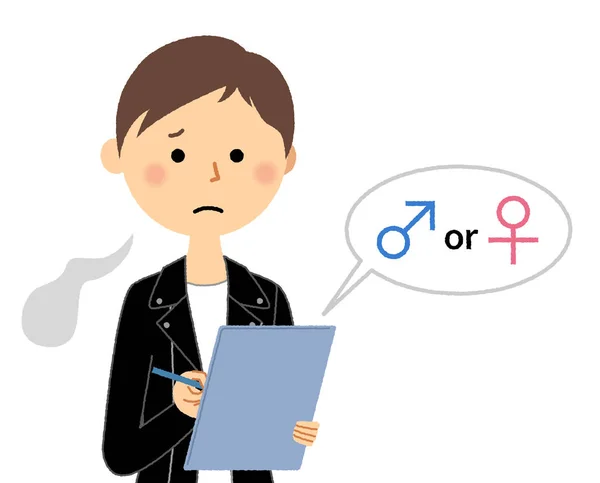 Lgbt Transgender Discomfort Illustration Woman Who Feels Uncomfortable Her Gender — Stock Vector