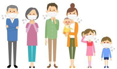 Aile, Soğuk, Grip. Fiziksel durumlarını kaybetmiş bir ailenin bir örneği..