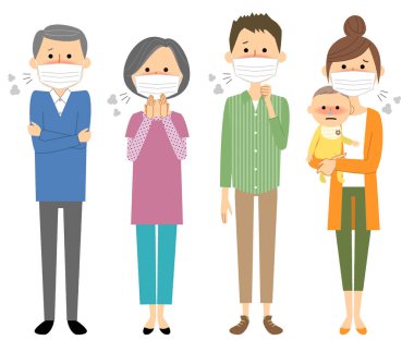 Aile, Soğuk, Grip. Fiziksel durumlarını kaybetmiş bir ailenin bir örneği..