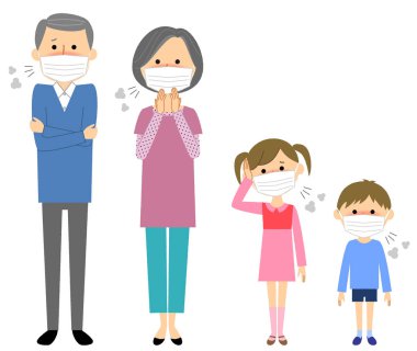 Aile, Soğuk, Grip. Fiziksel durumlarını kaybetmiş bir ailenin bir örneği..