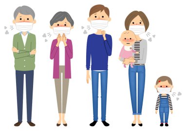 Aile, Soğuk, Grip. Fiziksel durumlarını kaybetmiş bir ailenin bir örneği..