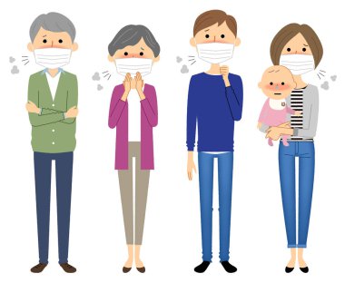 Aile, Soğuk, Grip. Fiziksel durumlarını kaybetmiş bir ailenin bir örneği..