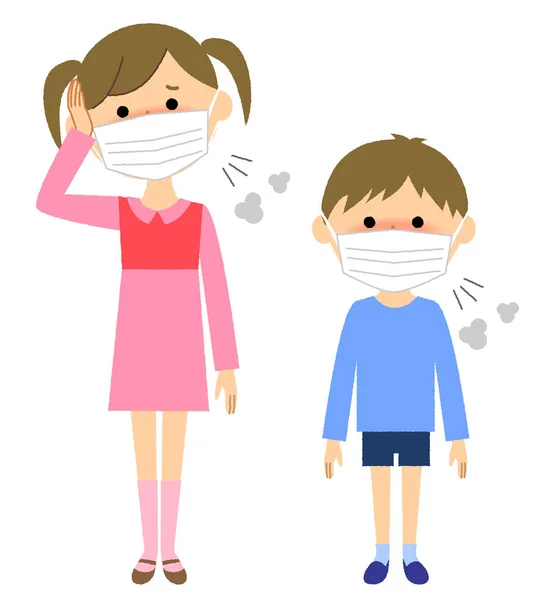 Aile Soğuk Grip Fiziksel Durumlarını Kaybetmiş Bir Ailenin Bir Örneği — Stok Vektör