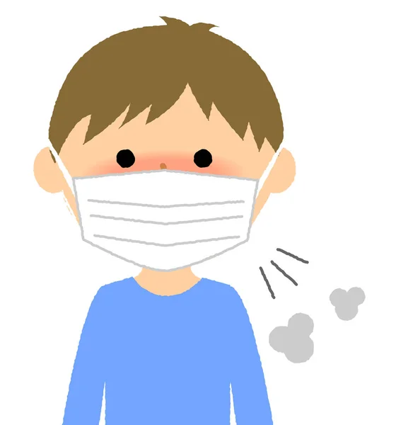 Αγόρι Κακή Υγεία Γρίπη Είναι Μια Εικόνα Ενός Αγοριού Που — Διανυσματικό Αρχείο