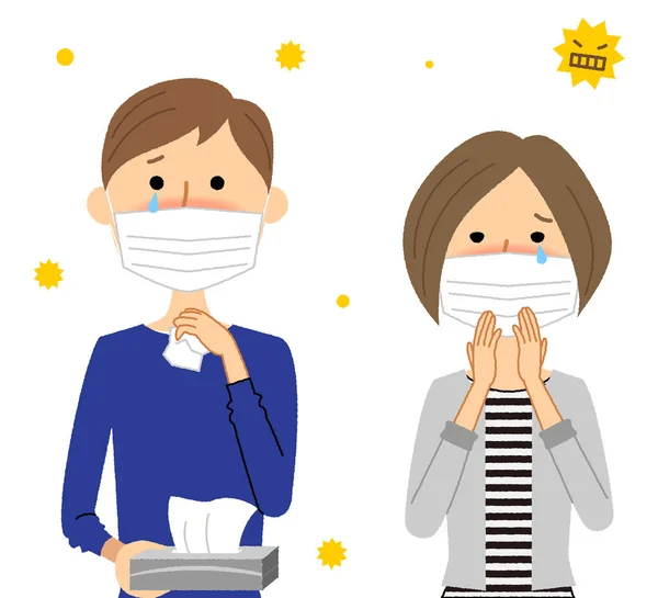 Family Hay Fever Illustration Family Hay Fever — ストックベクタ